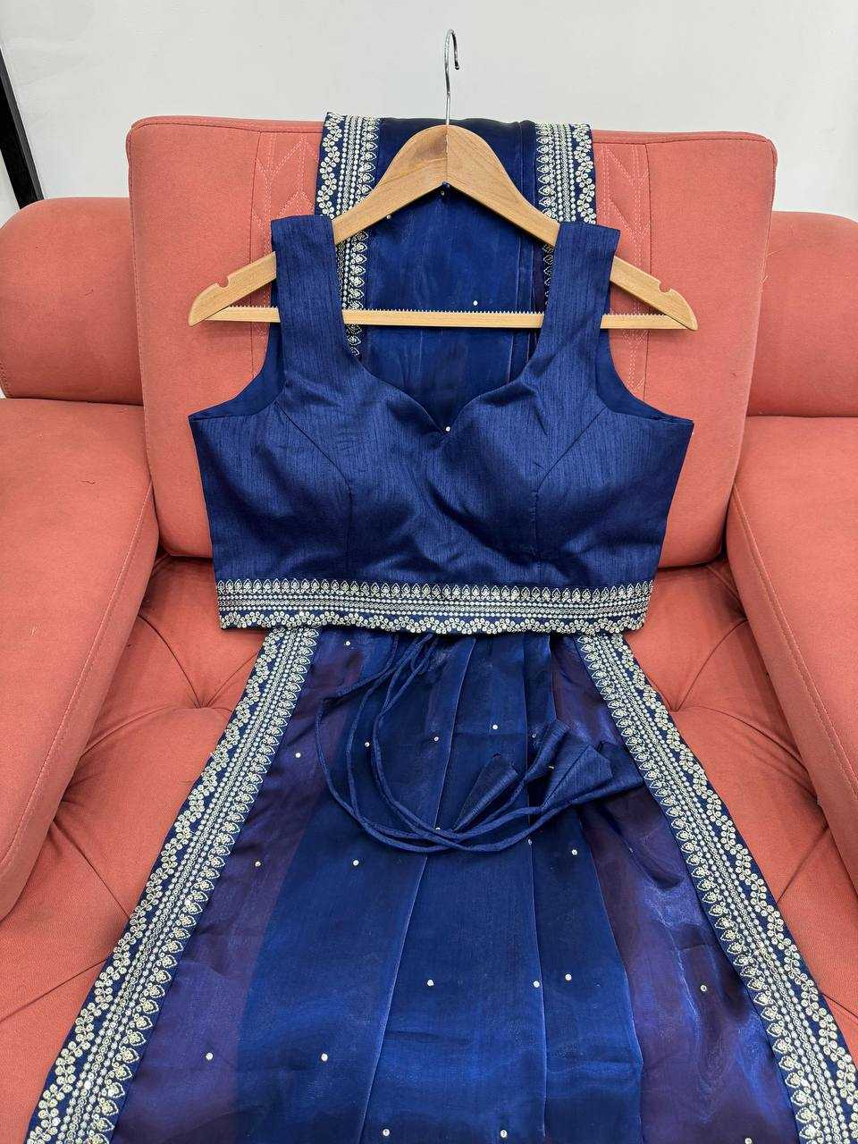 YNF ORGANZA SILK RIN133 538 SAREES WHOLESALE TRADITIONAL ORGANZA FANCY BLUE SILK SAREES MANUFACTURER