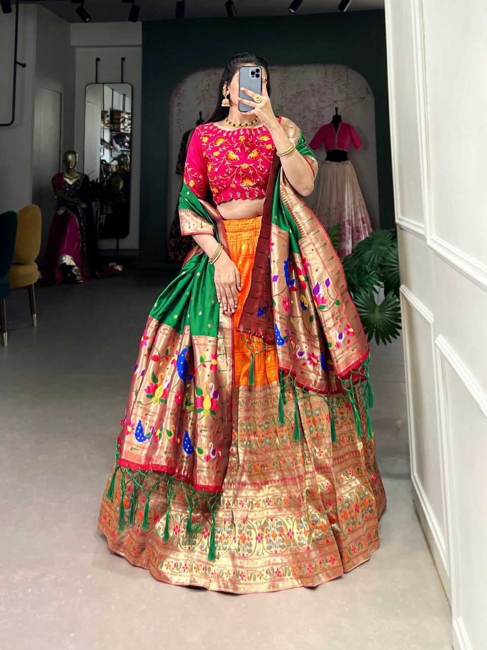 YNF PAITHANI SILK KESH134 2027 LEHENGAS WHOLESALE CHANIYA CHOLI TRADITIONAL SILK LEHENGAS MANUFACTURER