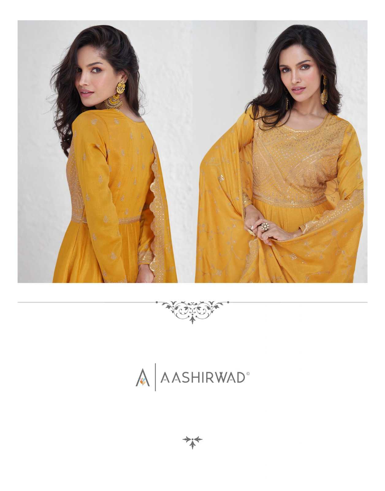 YNF PREMIUM SILK AASHIRWAD KESH233 SAROJ CLOTHING BRANDS WHOLESALE GOWNS MANUFACTURER