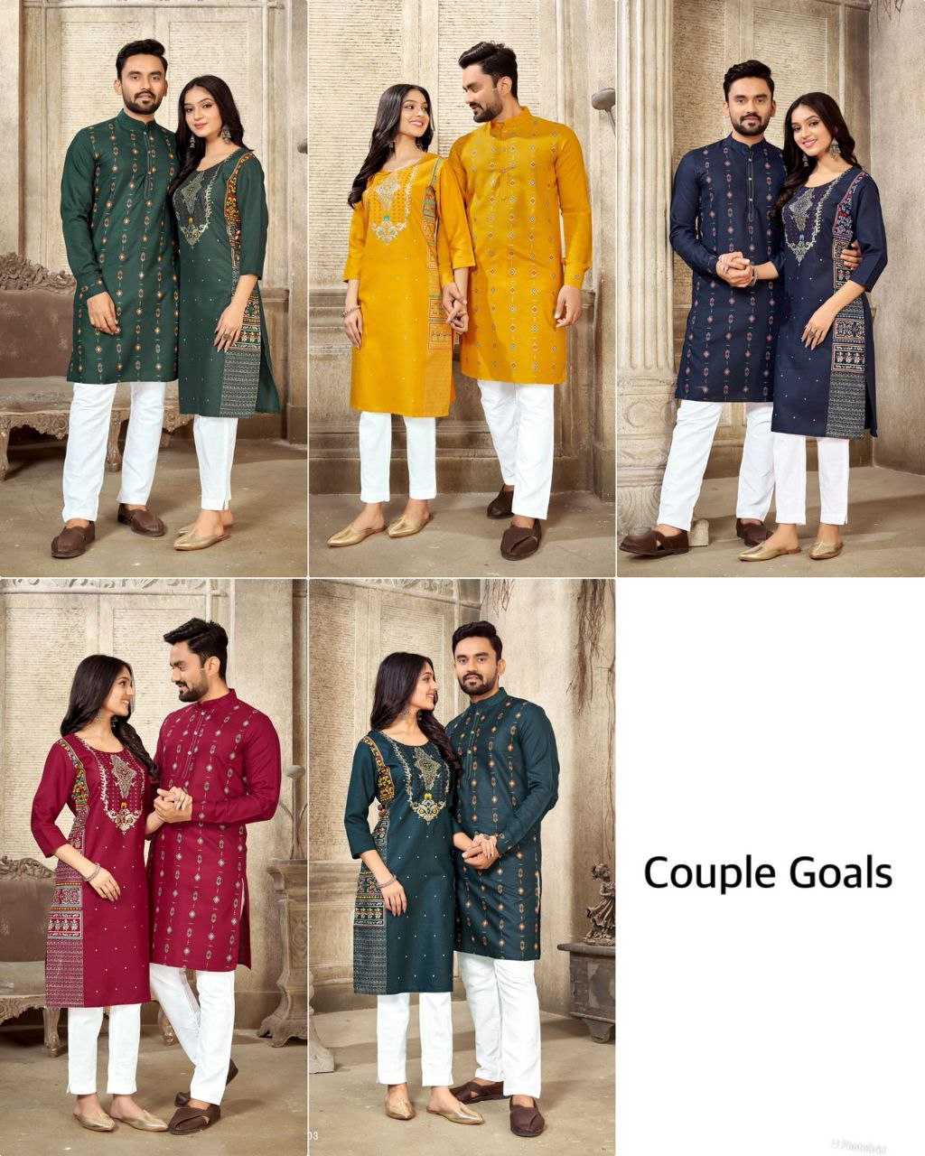 YNF PURE COTTO KESH246 Couple Dream V-4 COUPLE WEAR WHOLESALE MENS KURTA PAYJAM & FEMALE KURTIS BOTTOM MANUFACTURER