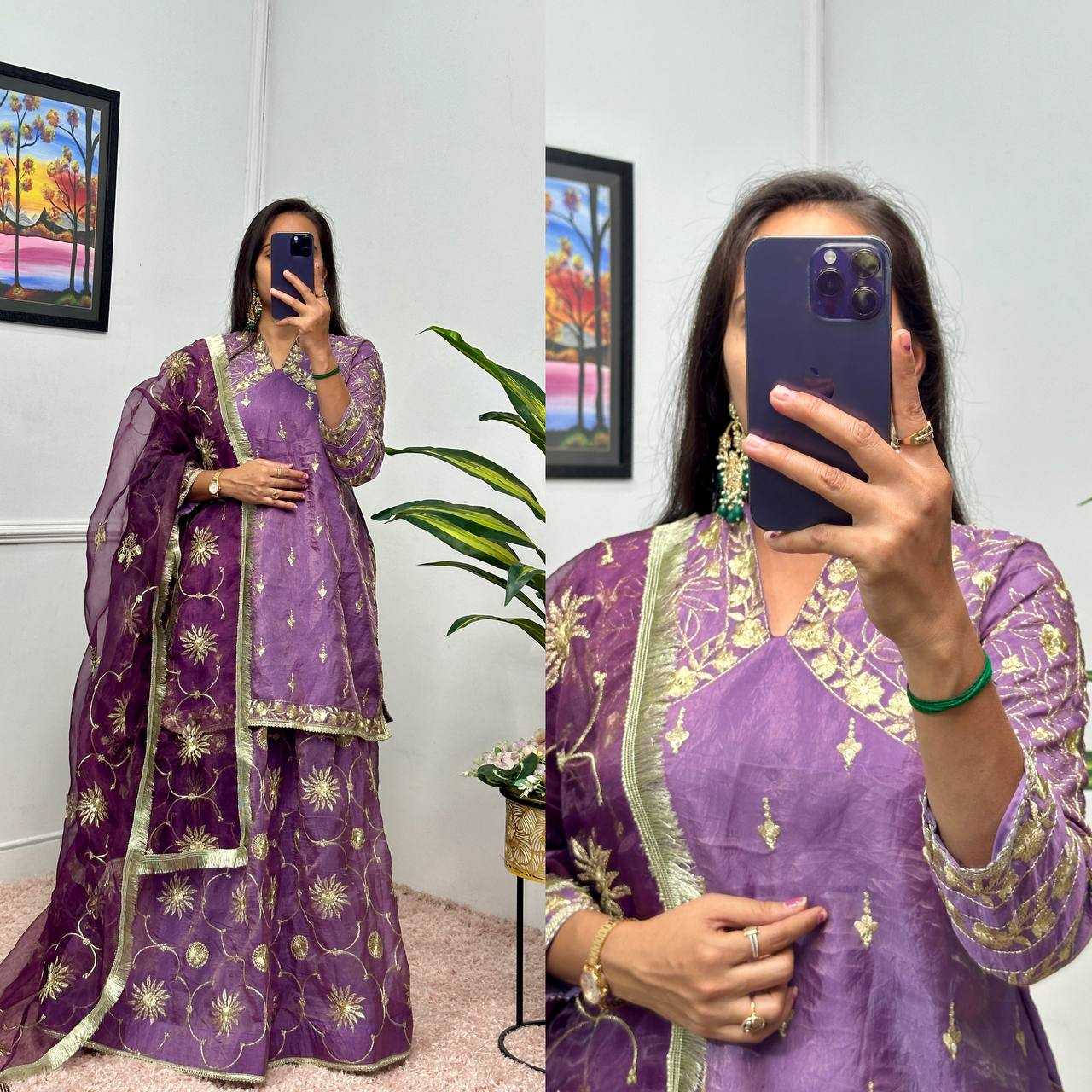 YNF RUSSIAN SILK RIN181 1071 LEHENGAS WHOLESALE SILK EMBROIDERED PURPLE LEHENGAS MANUFACTURER