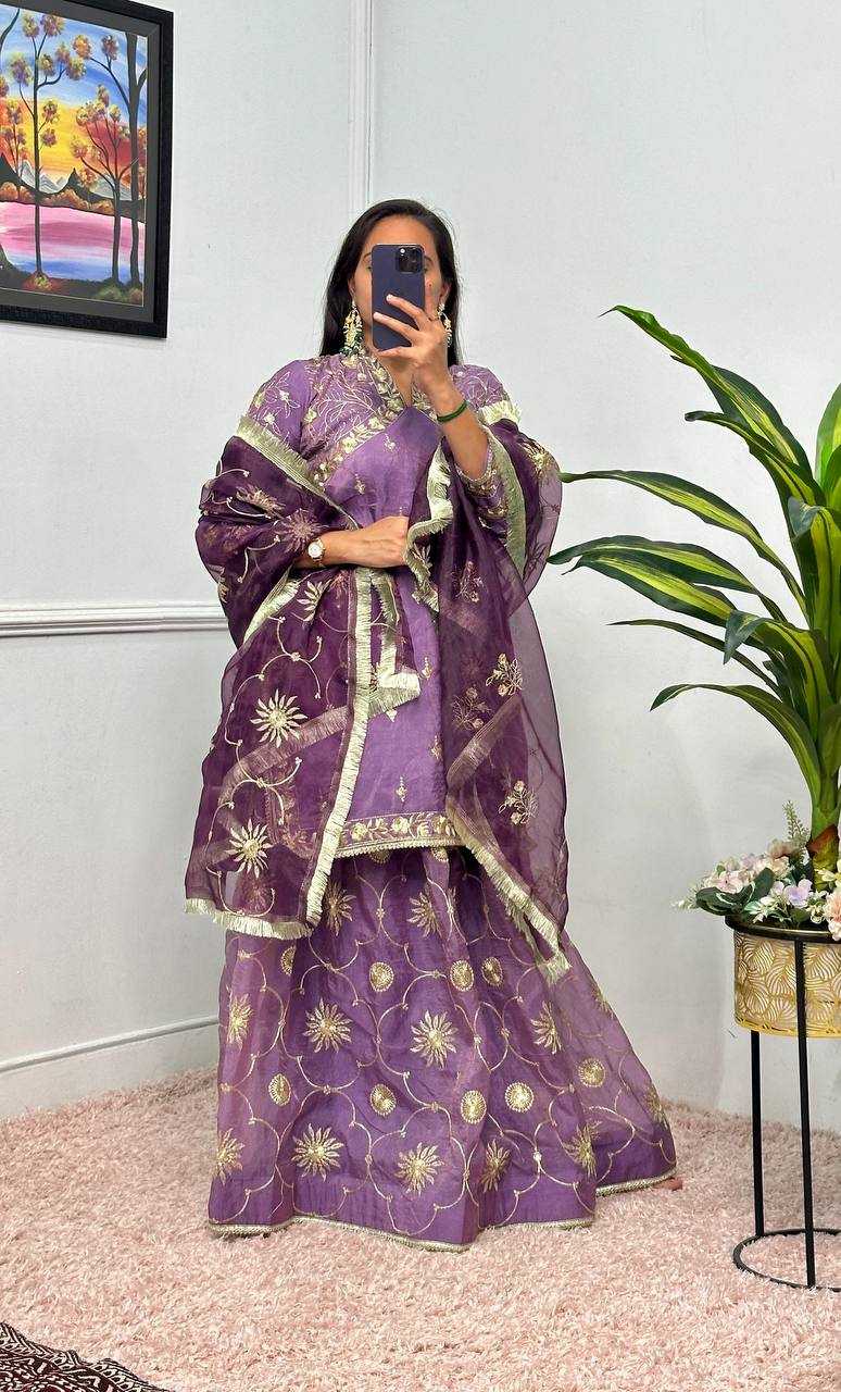 YNF RUSSIAN SILK RIN181 1071 LEHENGAS WHOLESALE SILK EMBROIDERED PURPLE LEHENGAS MANUFACTURER