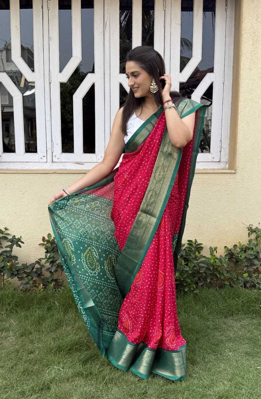 YNF SILK KESH117 RWC43 SAREES WHOLESALE SILK ZARI BORDER BANDHANI PINK FESTIVE SAREES MANUFACTURER