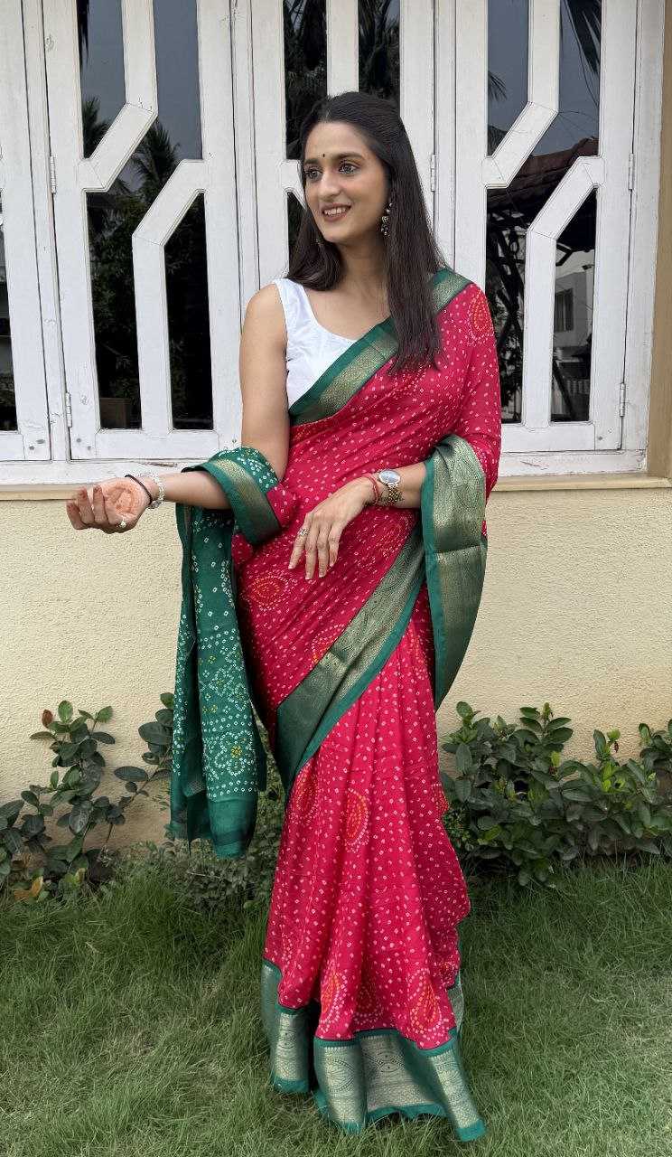 YNF SILK KESH117 RWC43 SAREES WHOLESALE SILK ZARI BORDER BANDHANI PINK FESTIVE SAREES MANUFACTURER