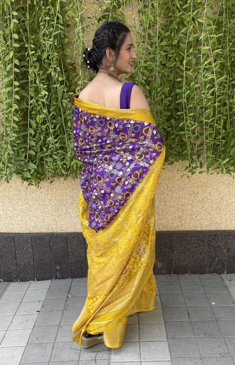 YNF SILK KESH117 RWC75 SAREES WHOLESALE ZARI BORDEER JACQUARD SILK PURPLE SAREES MANUFACTURER