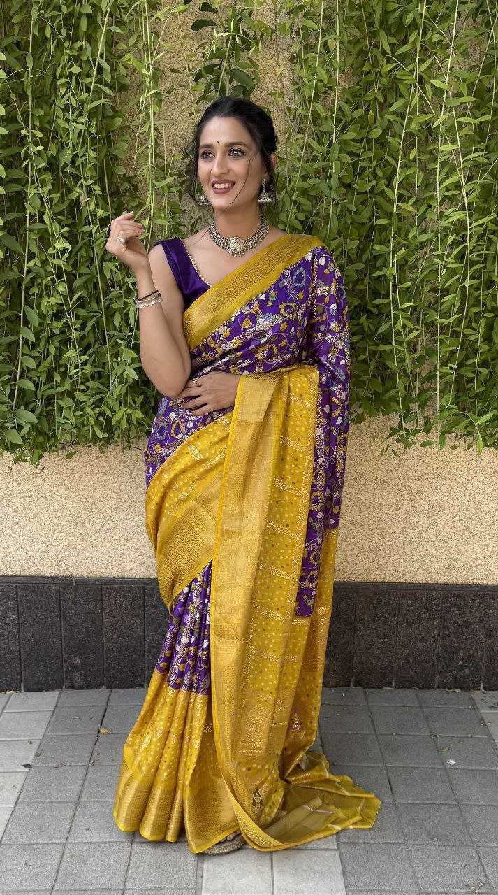 YNF SILK KESH117 RWC75 SAREES WHOLESALE ZARI BORDEER JACQUARD SILK PURPLE SAREES MANUFACTURER