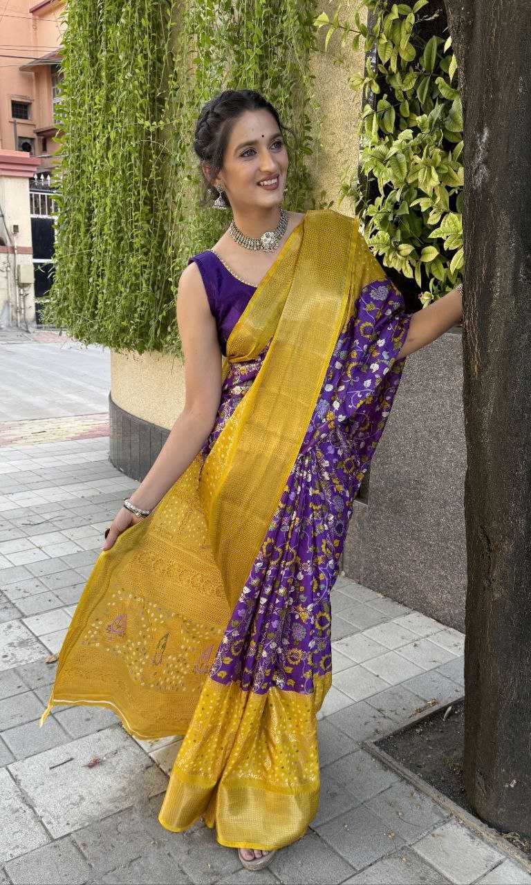 YNF SILK KESH117 RWC75 SAREES WHOLESALE ZARI BORDEER JACQUARD SILK PURPLE SAREES MANUFACTURER