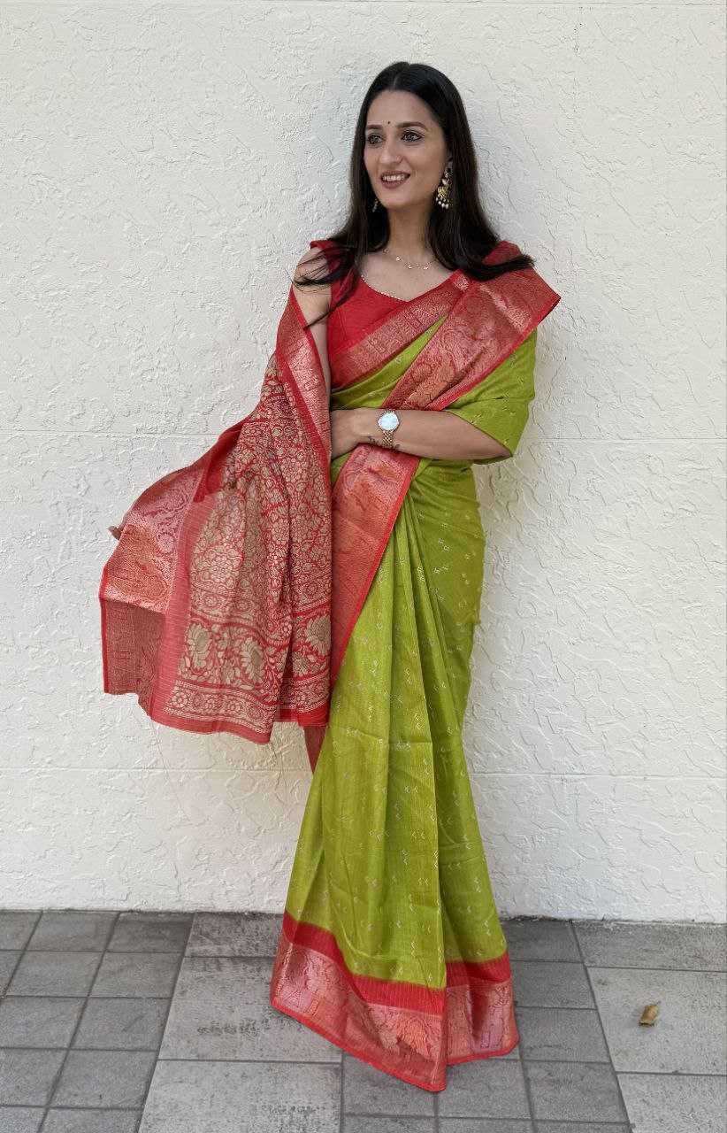 YNF SILK KESH117 RWC90 SAREES WHOLESALE ZARI BORDER SILK MEHENDI OUTFITS SAREES MANUFACTURER