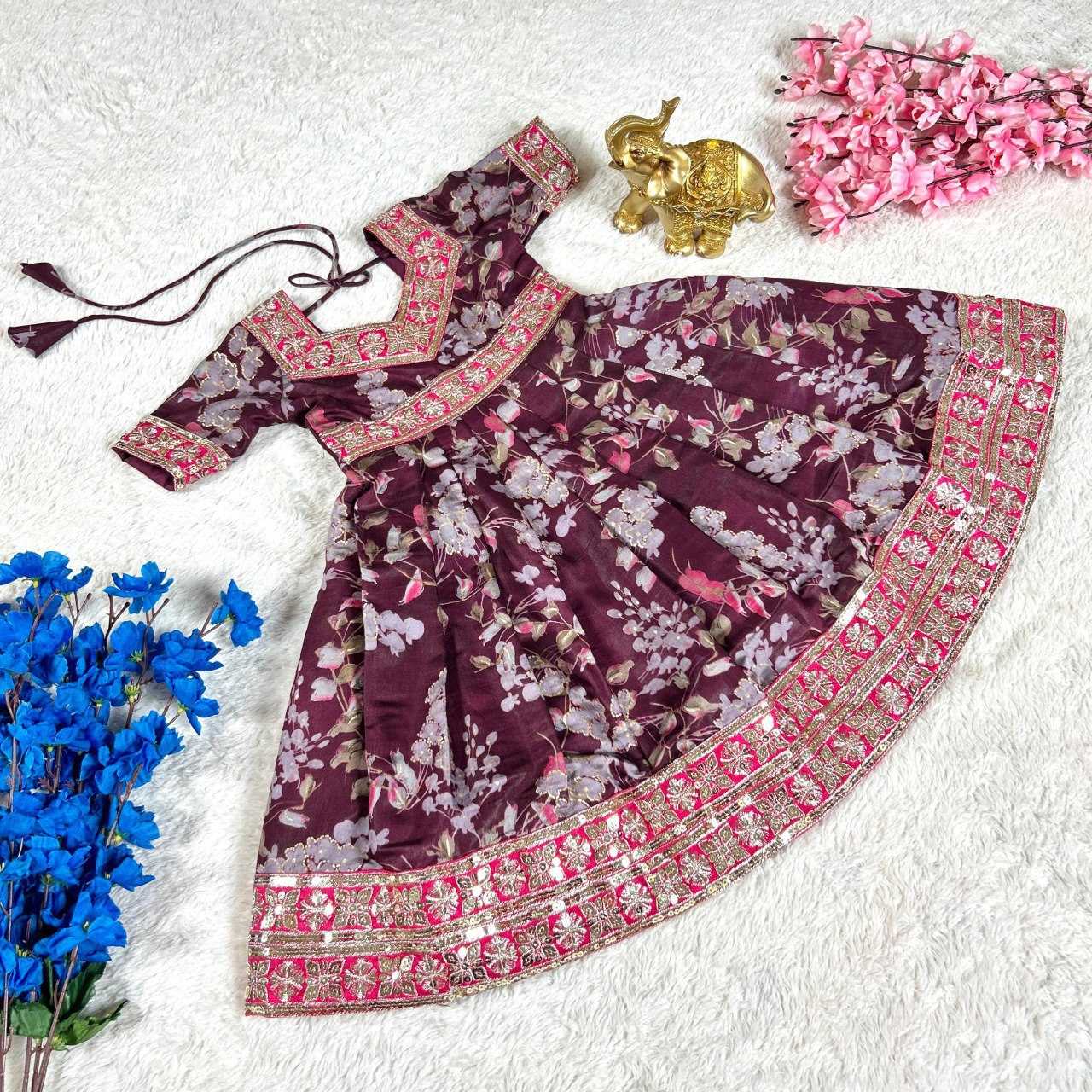 YNF SOFT SILK KESH109 RRK106 GOWNS WHOLESALE KIDS ETHNIC WEDDING FESTIVEL GOWNS MANUFACTURER