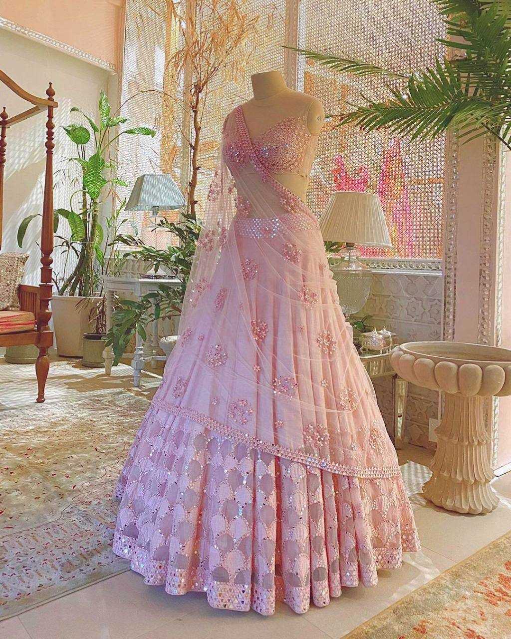 YNF SOFT SILK RIN131 2229 LEHENGAS WHOLESALE SILK WEDDING EMBROIDERED DESIGNER PINK LEHENGAS MANUFACTURER