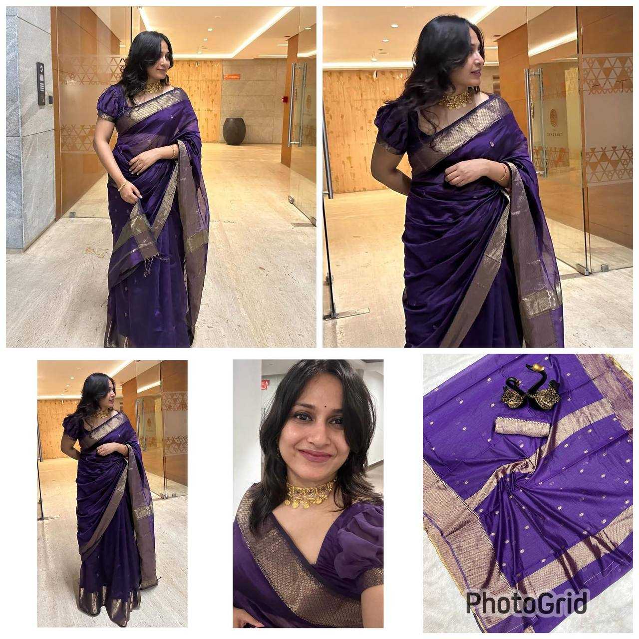 YNF SOFT SILK RIN179 750 SAREES WHOLESALE ZARI BORDER PURPLE LINEN SILK SAREES MANUFACTURER