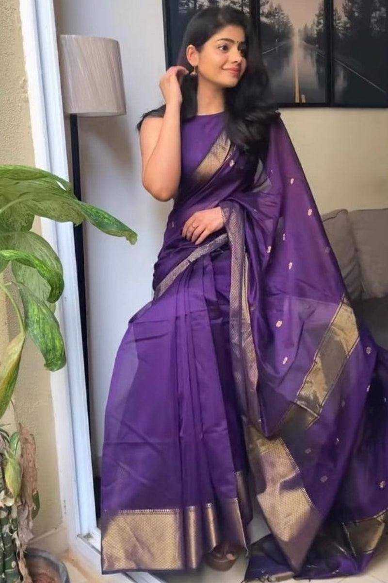 YNF SOFT SILK RIN179 750 SAREES WHOLESALE ZARI BORDER PURPLE LINEN SILK SAREES MANUFACTURER