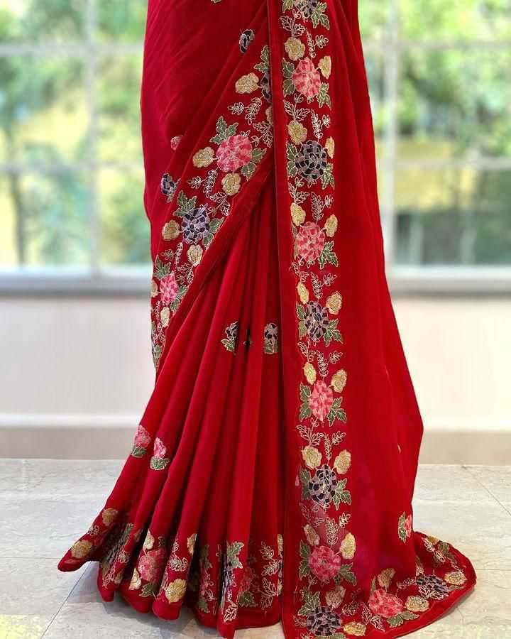 YNF TUSSAR SILK SOFT  RIN164 RRS104 SAREES WHOLESALE EMBROIDERED RED TUSSAR SILK SAREES  MANUFACTURER