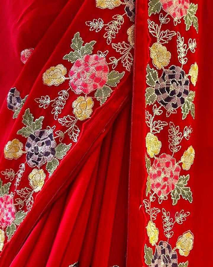 YNF TUSSAR SILK SOFT  RIN164 RRS104 SAREES WHOLESALE EMBROIDERED RED TUSSAR SILK SAREES  MANUFACTURER