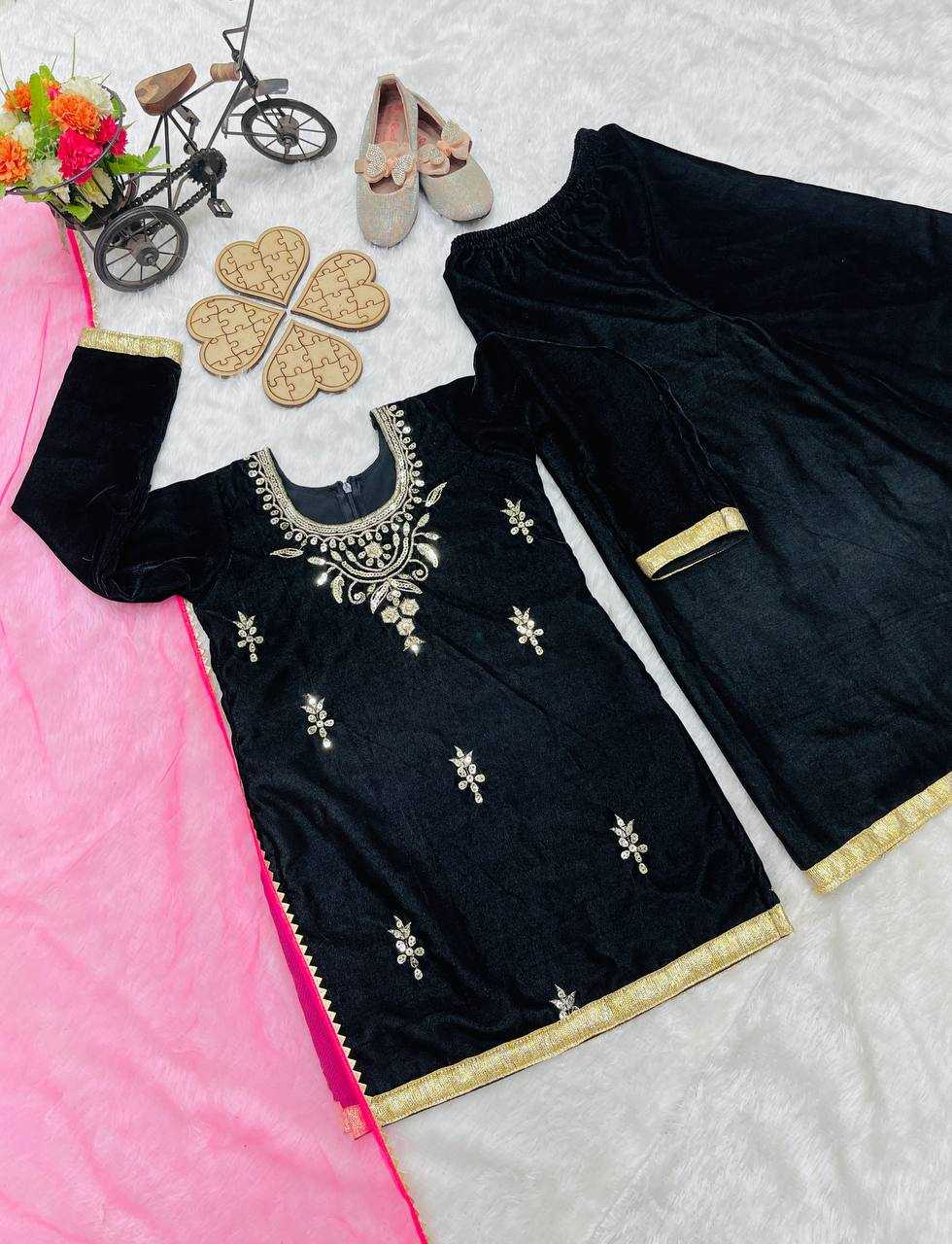 YNF VELVET KESH144 193 WHOLESALE KIDS SUIT KIDS FESTIVE KIDS SHARAR SUITS MANUFACTURER