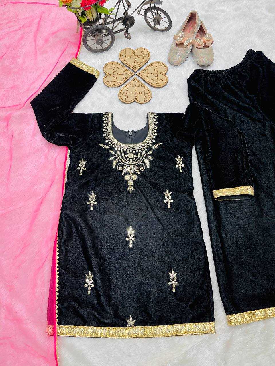 YNF VELVET KESH144 193 WHOLESALE KIDS SUIT KIDS FESTIVE KIDS SHARAR SUITS MANUFACTURER