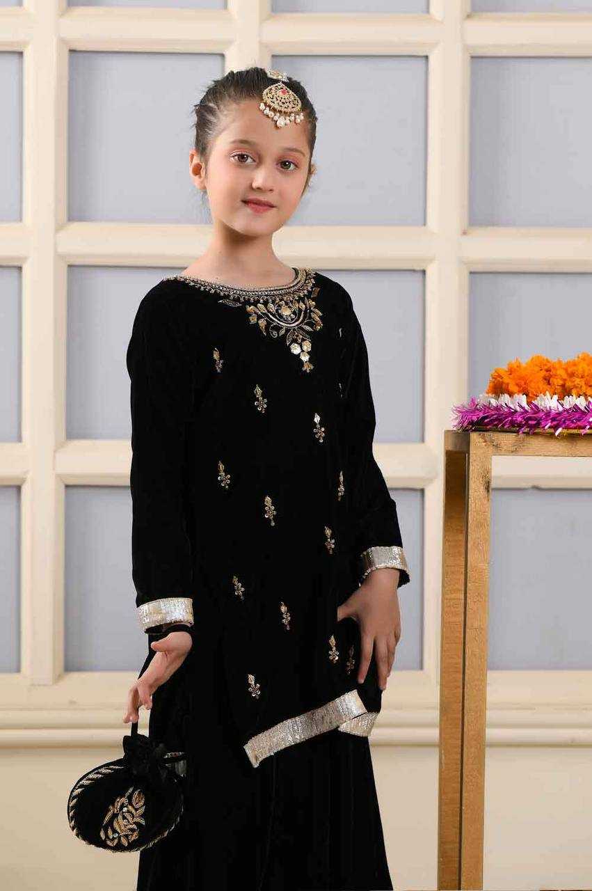 YNF VELVET KESH144 193 WHOLESALE KIDS SUIT KIDS FESTIVE KIDS SHARAR SUITS MANUFACTURER