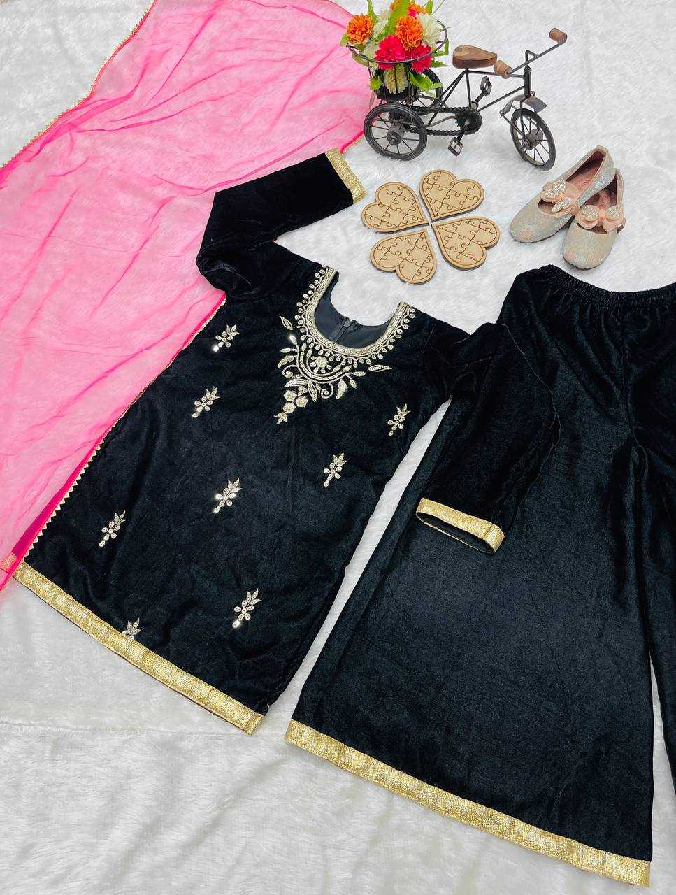 YNF VELVET KESH144 193 WHOLESALE KIDS SUIT KIDS FESTIVE KIDS SHARAR SUITS MANUFACTURER