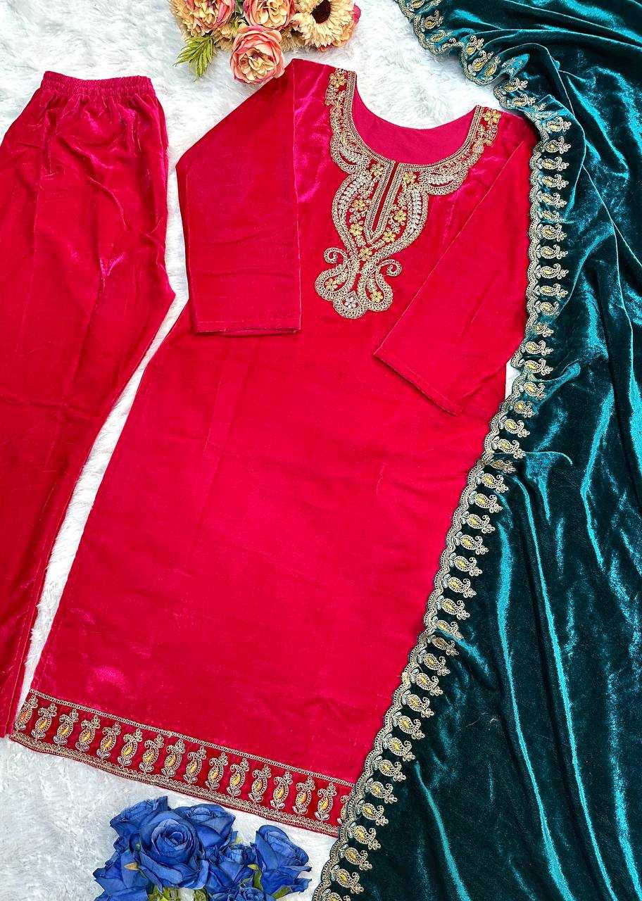 YNF VELVET KESH147 234 SUITS & DRESSES WHOLESALE EMBROIDEREY WEDDING RED SALWAR VELVET SUITS MANUFACTURE