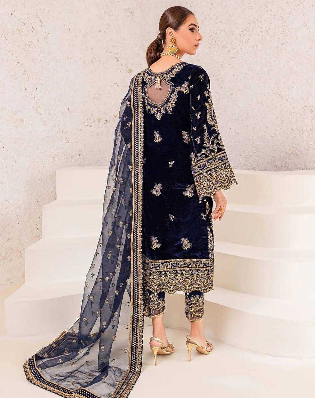 YNF VELVET KESH159 1319 SUITS & DRESSES WHOLESAL PAKISTANI EMBROIDERY VELVET WEDDING SUITS MANUFACTURE