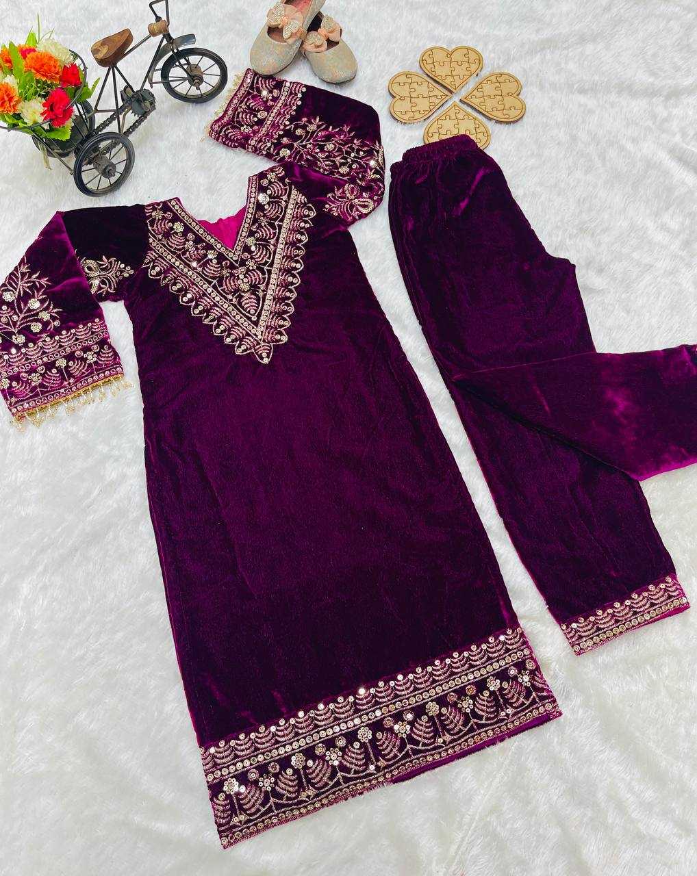 YNF VELVET RIN154 192 WHOLESALE KIDS SUIT KIDS FESTIVE SUITS MANUFACTURER