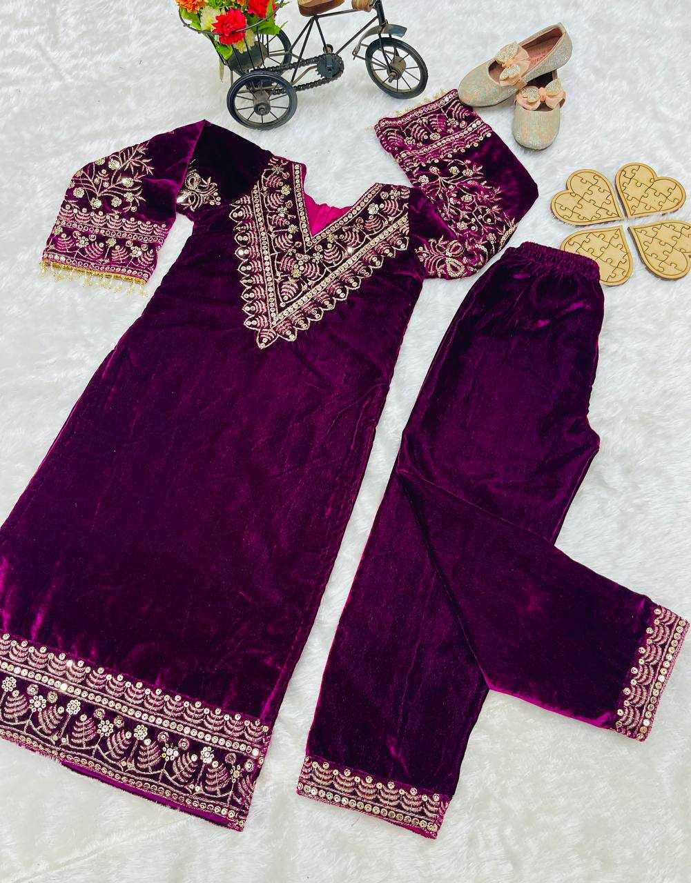 YNF VELVET RIN154 192 WHOLESALE KIDS SUIT KIDS FESTIVE SUITS MANUFACTURER