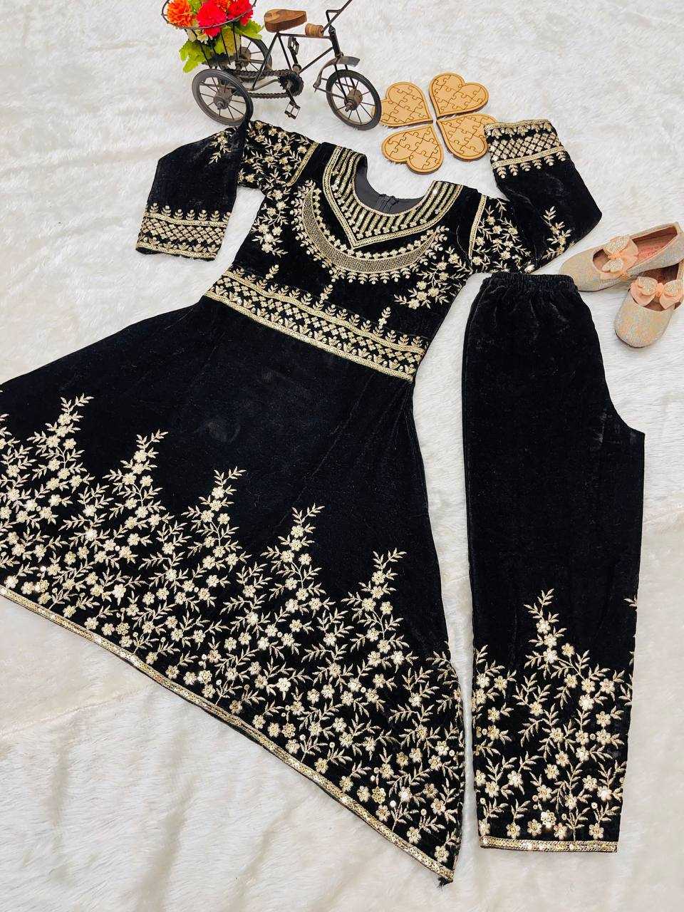 YNF VELVET RIN1544 190 WHOLESALE KIDS SUIT KIDS ANARKALI SUITS MANUFACTURER