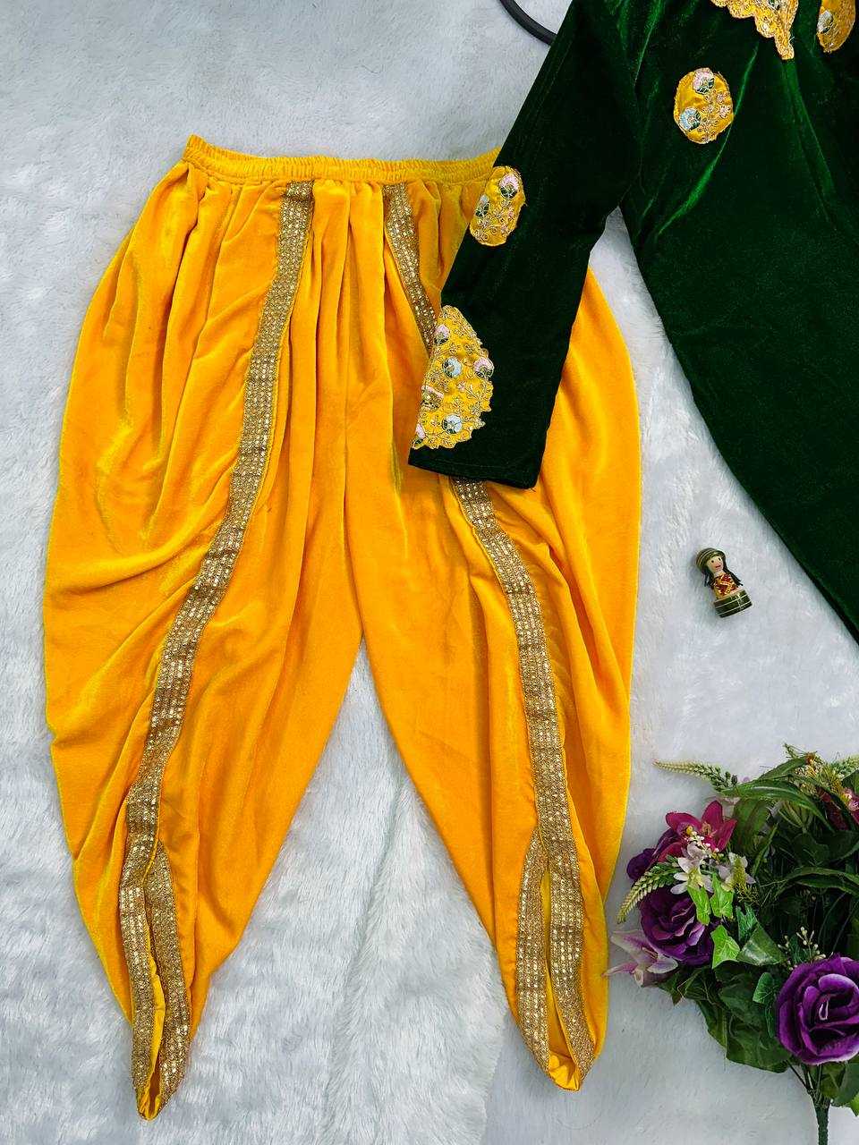 YNF VELVET RIN181 1073 SUITS & DRESSES WHOLESALE EMBROPIDERY VELVET DHOTI SALWAR WEDDING SUITS MANUFACTURE