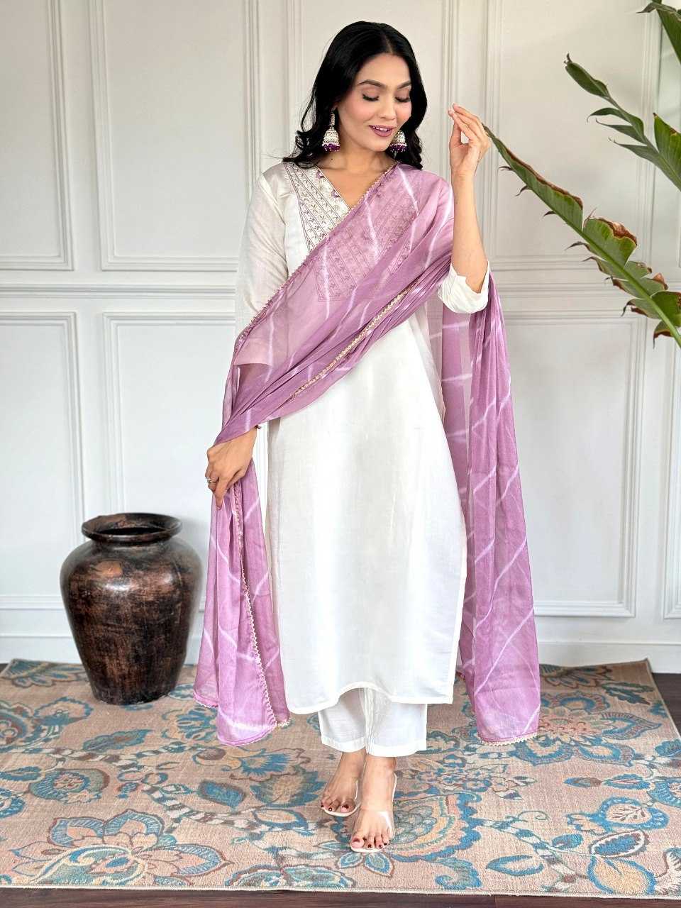 YNF VISCOSE CHANDERI KESH242 VICTORIYA SUITS & DRESSES WHOLESALE EMBROIDERY CHANDERI LONG KURTI WHITE SALWAR SUITS MANUFACTURE