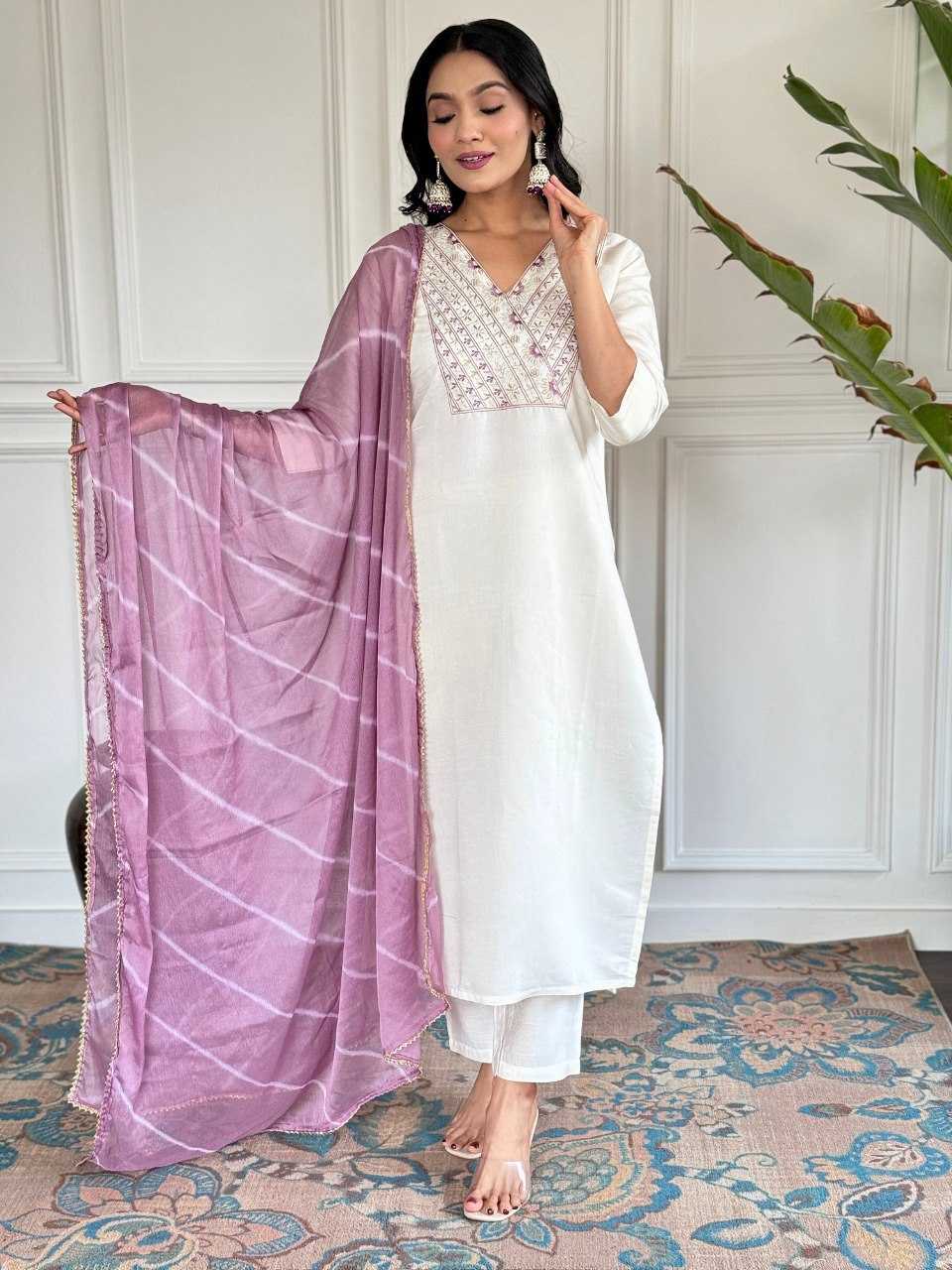 YNF VISCOSE CHANDERI KESH242 VICTORIYA SUITS & DRESSES WHOLESALE EMBROIDERY CHANDERI LONG KURTI WHITE SALWAR SUITS MANUFACTURE