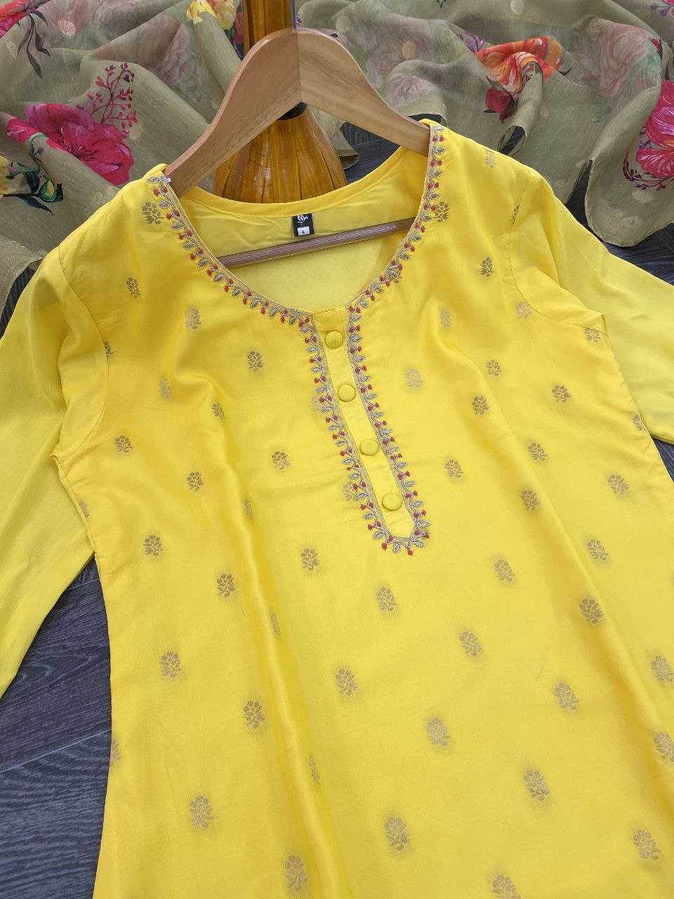 YNF VISCOSE CHANDERI RIN174 KRITIKA SUITS & DRESSES WHOLESALE LADIES CHANDERI YELLOW SALWAR HALDI OUTFITS SUITS MANUFACTURE