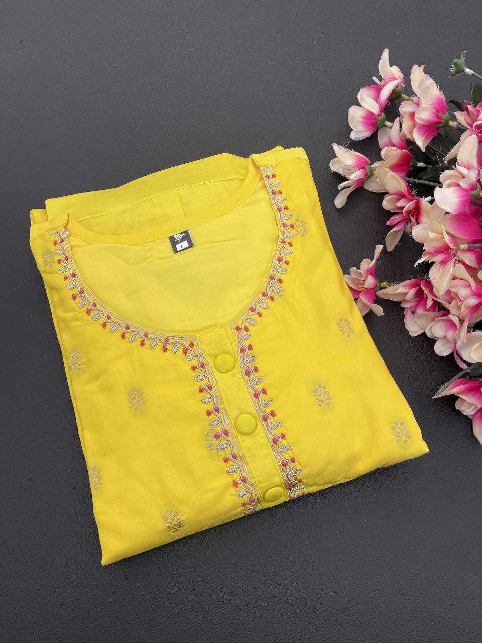 YNF VISCOSE CHANDERI RIN174 KRITIKA SUITS & DRESSES WHOLESALE LADIES CHANDERI YELLOW SALWAR HALDI OUTFITS SUITS MANUFACTURE