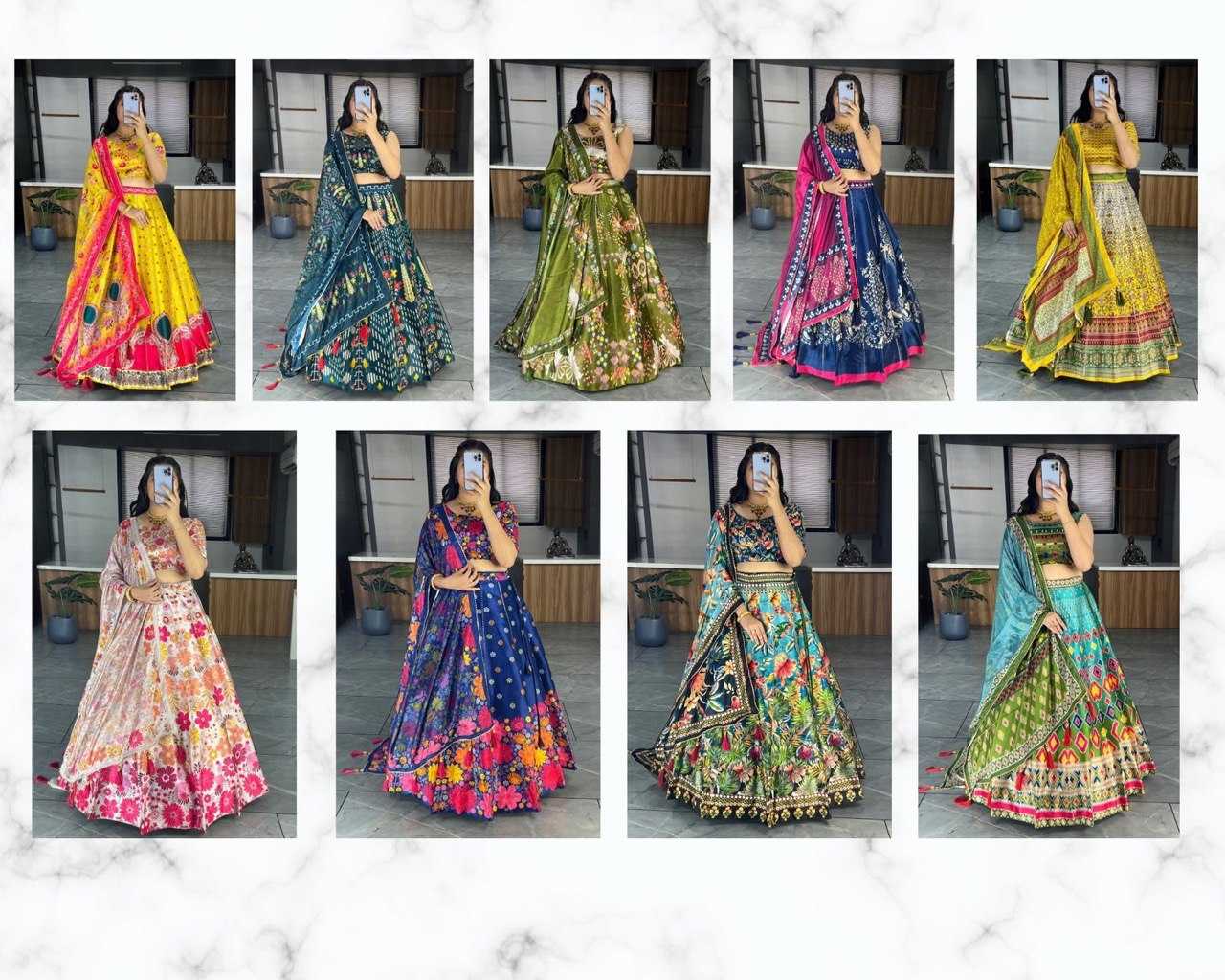 Ynf Art Silk RIN119 6134 Lehengas Wholesale Designer Lehenga Printed Lehenga Gota Patti Lehenga Manufacturer