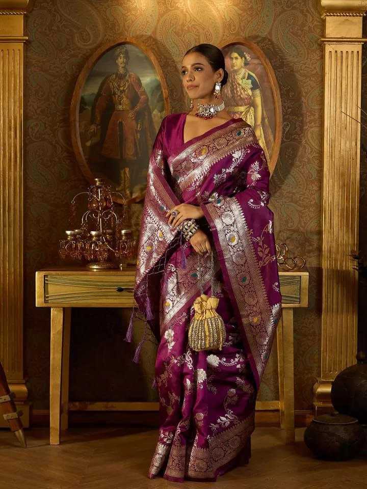 YNF BANARASI RIN132 160 SAREES WHOLESALE BANARASI FANCY ZARI SAREES MANUFACTURER