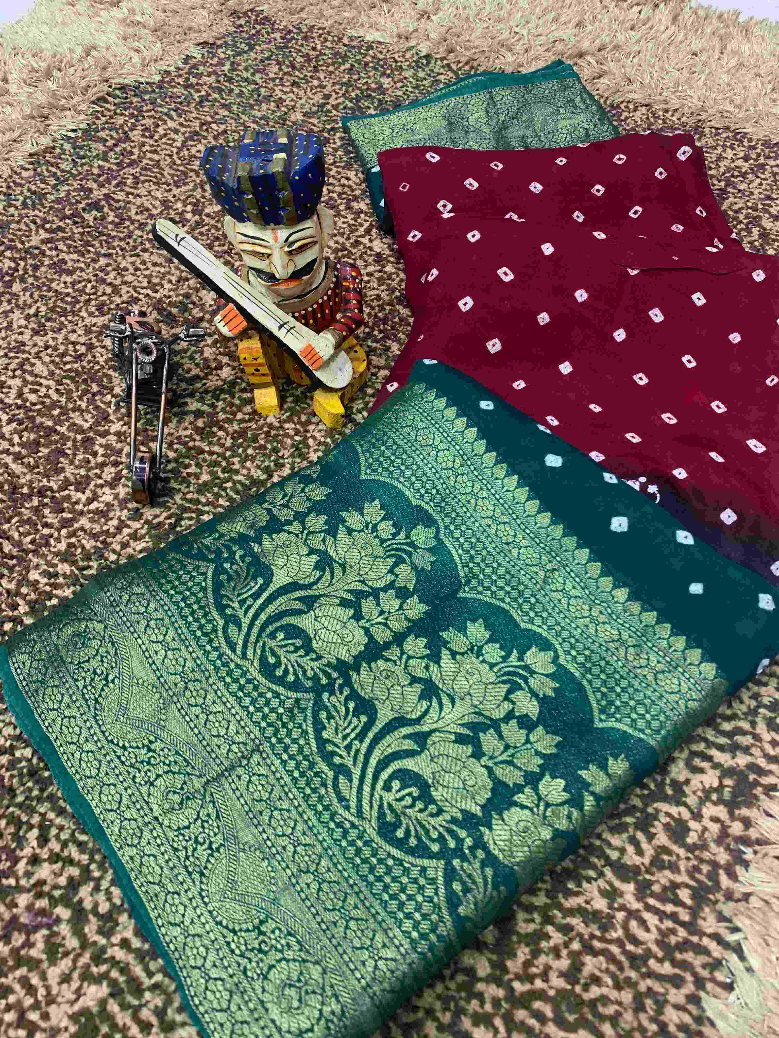 YNF BANDHANI  KESH194 jecard SAREES WHOLESALE ZARI BANDHANI BANDHEJ LADIES SAREES  MANUFACTURER