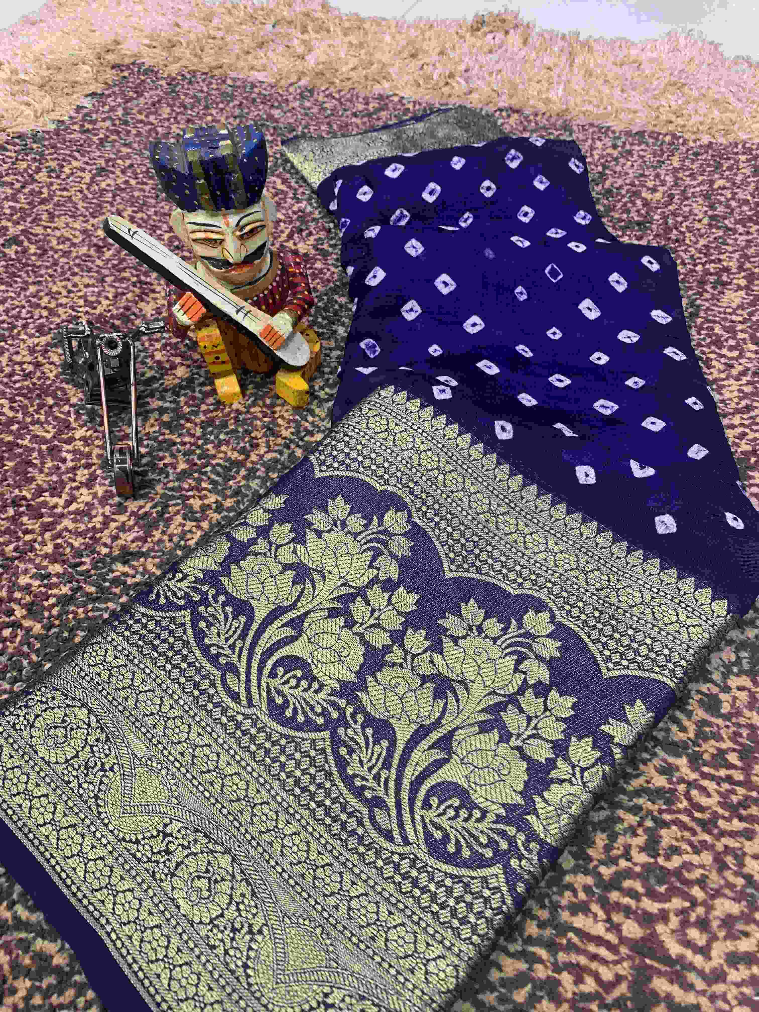 YNF BANDHANI  KESH194 jecard SAREES WHOLESALE ZARI BANDHANI BANDHEJ LADIES SAREES  MANUFACTURER