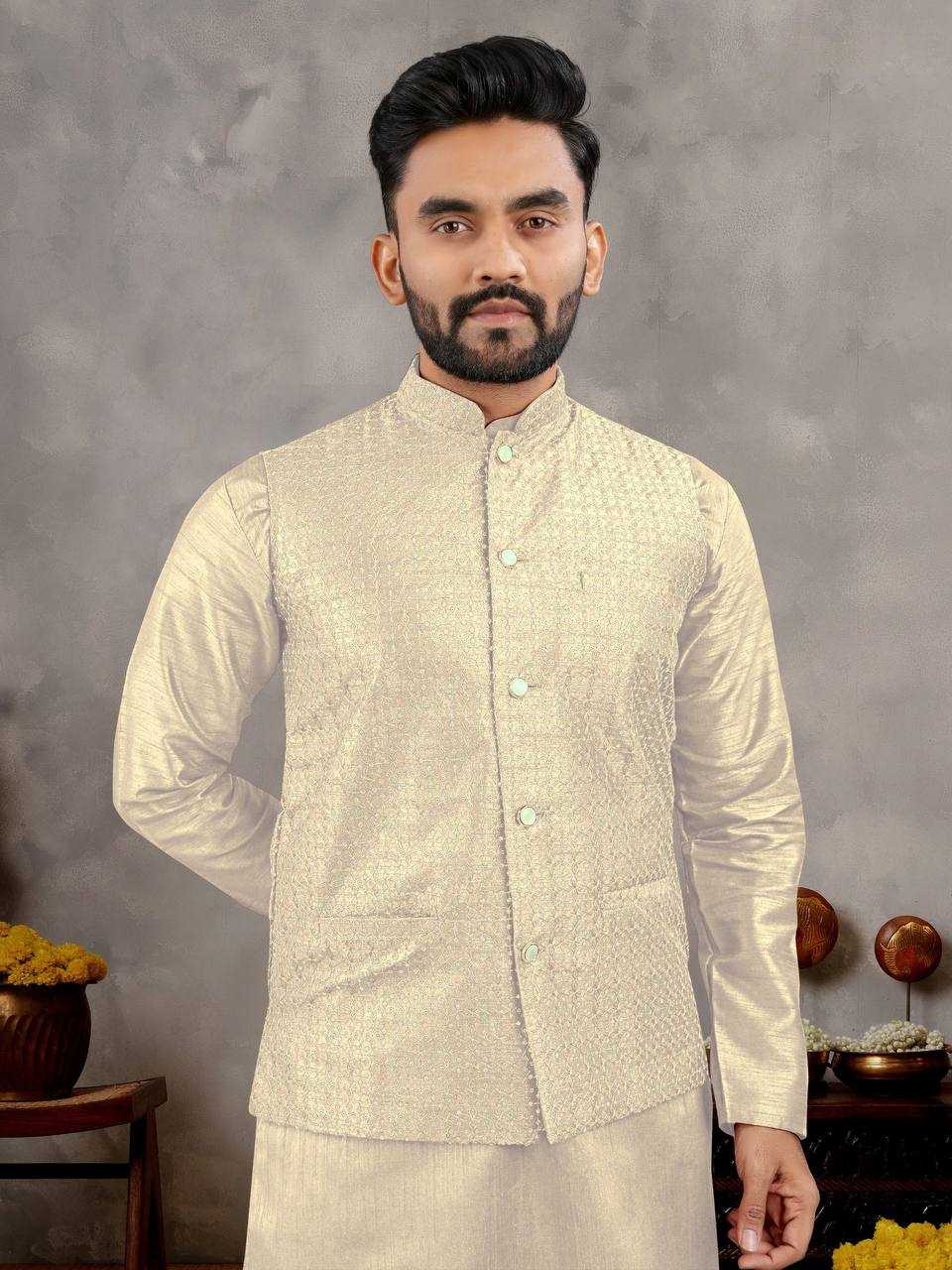 Ynf Banglori Silk RIN131 MANYAVAR Mens Wear Wholesale Mens Kurtas Mens Kurta Pyjama Embroidered Kurta Pajama Manufacturer