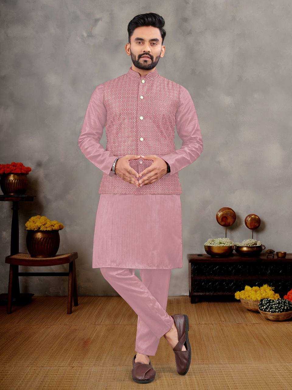 Ynf Banglori Silk RIN131 MANYAVAR Mens Wear Wholesale Mens Kurtas Mens Kurta Pyjama Embroidered Kurta Pajama Manufacturer