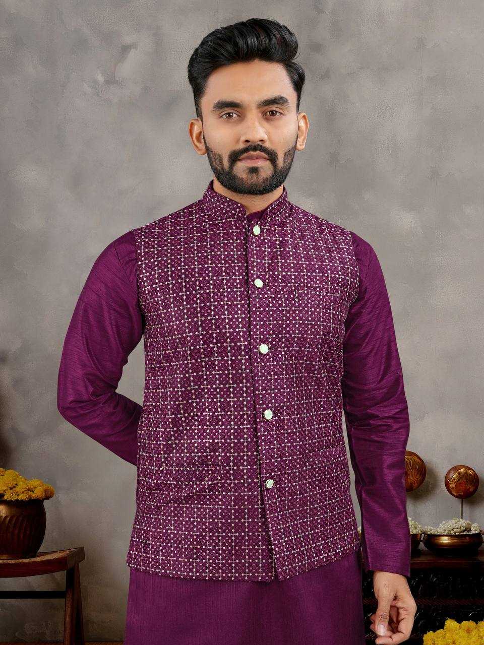 Ynf Banglori Silk RIN131 MANYAVAR Mens Wear Wholesale Mens Kurtas Mens Kurta Pyjama Embroidered Kurta Pajama Manufacturer