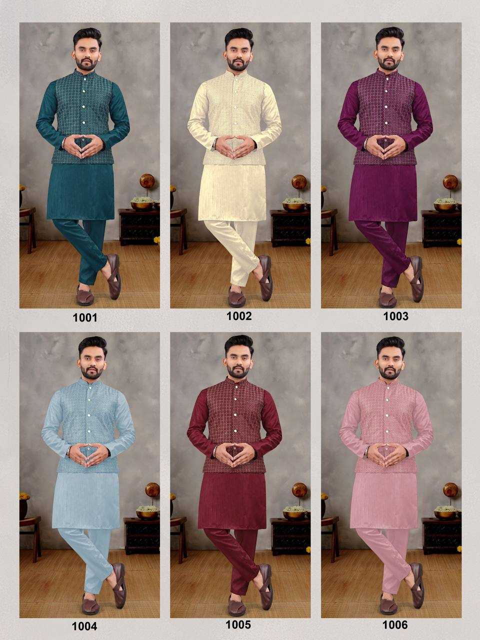 Ynf Banglori Silk RIN131 MANYAVAR Mens Wear Wholesale Mens Kurtas Mens Kurta Pyjama Embroidered Kurta Pajama Manufacturer