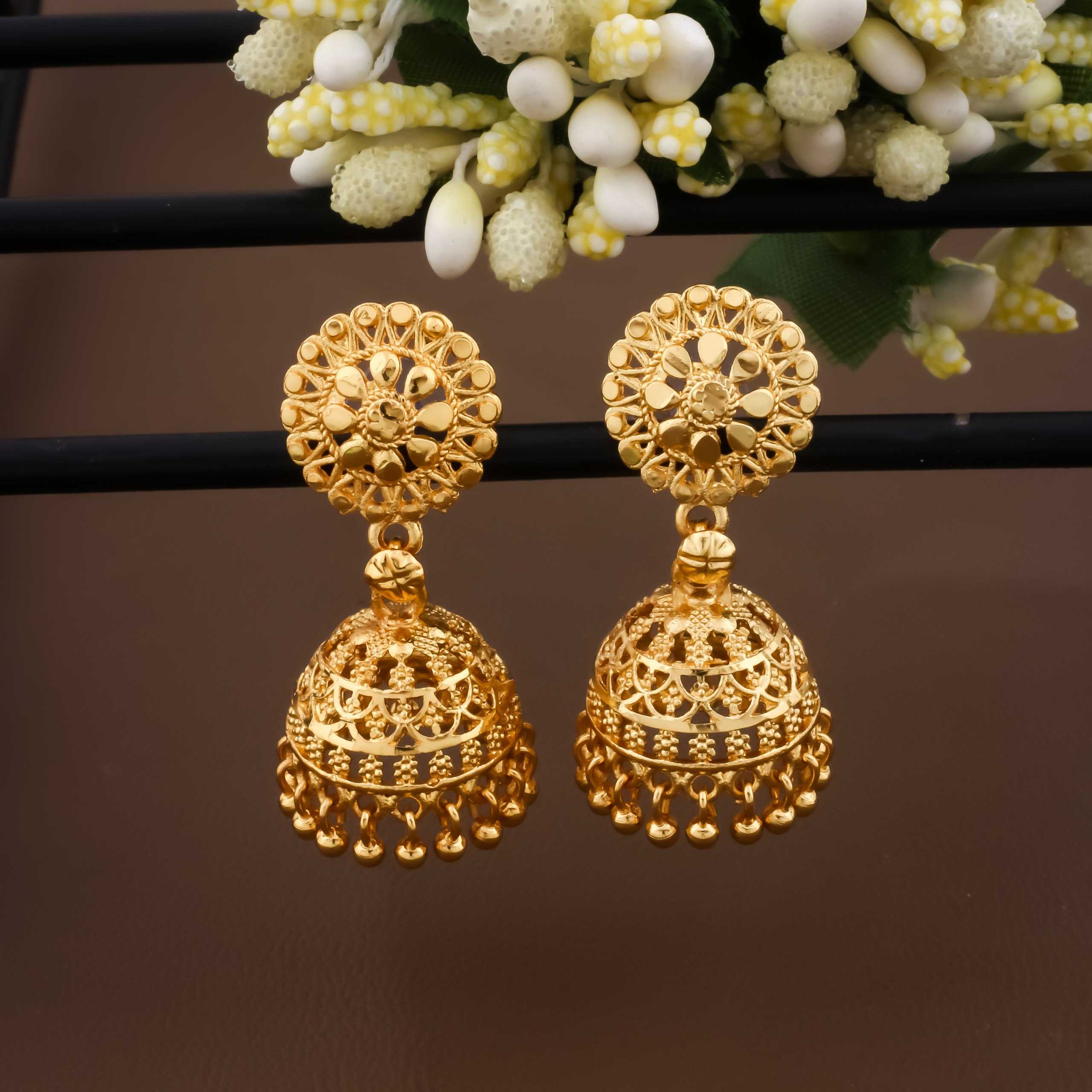 YNF BRASS KESH191 KAC365 WOMENS JEWELLERY WHOLESALE KUNDAN JHUMKA EARRINGS MANUFACTURE