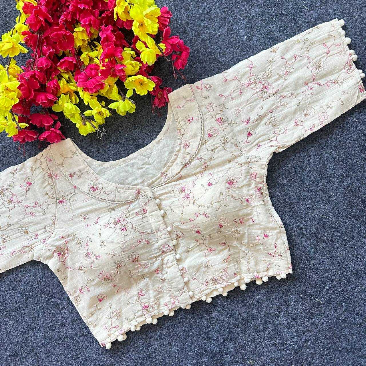 Ynf Cambric KESH405 BEA20 Readymade Blouses Wholesale Designer Blouse Embroidered Blouses Cotton Blouse Manufacturer