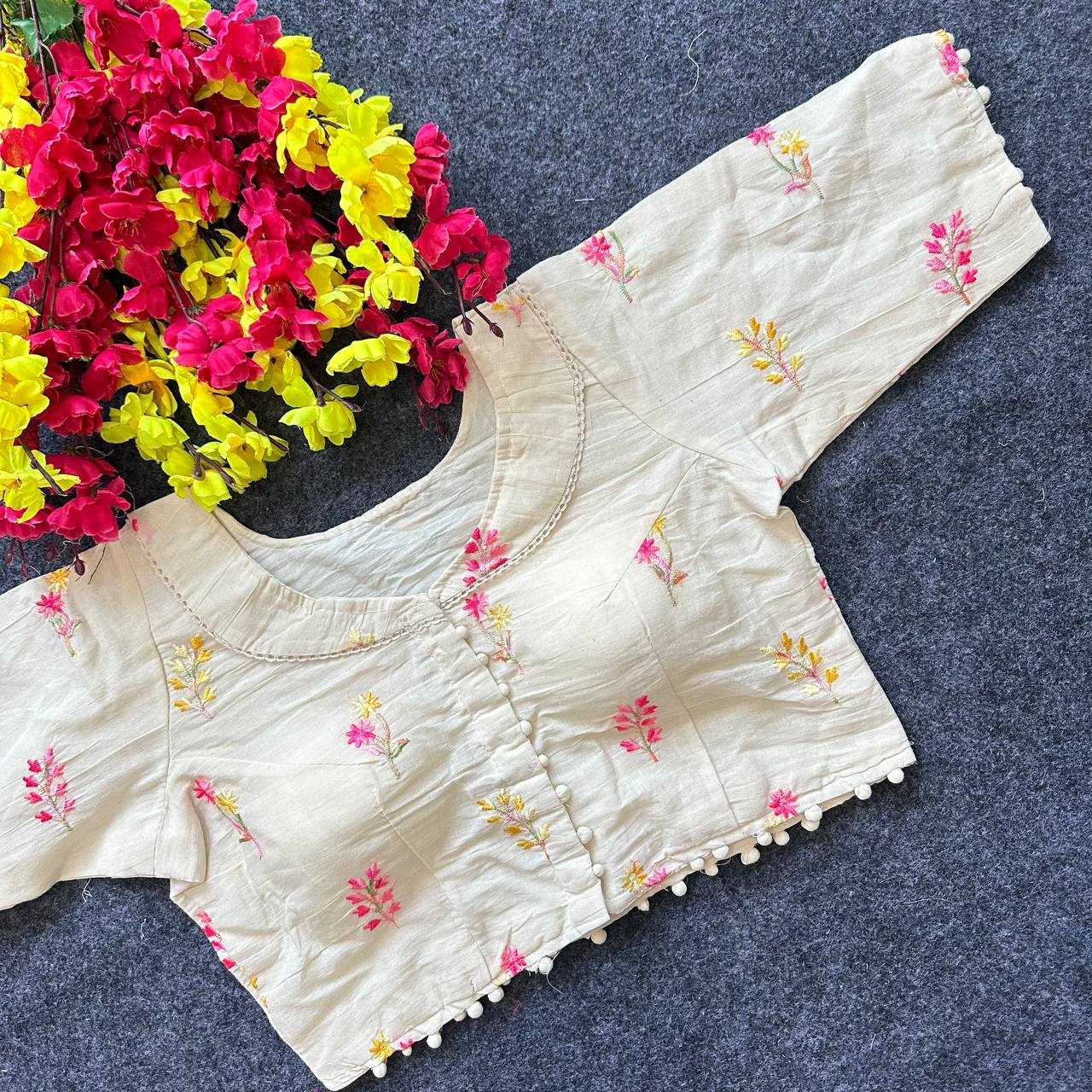 Ynf Cambric KESH405 BEA20 Readymade Blouses Wholesale Designer Blouse Embroidered Blouses Cotton Blouse Manufacturer