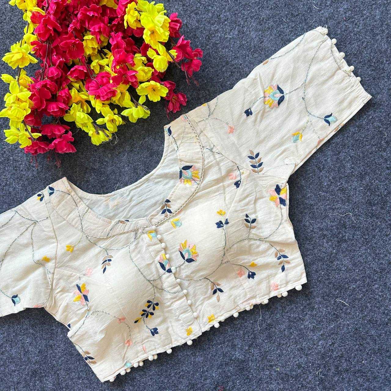 Ynf Cambric KESH405 BEA20 Readymade Blouses Wholesale Designer Blouse Embroidered Blouses Cotton Blouse Manufacturer