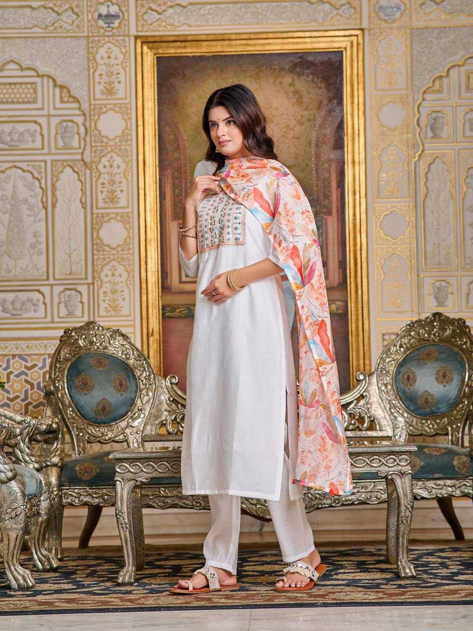 YNF CHANDERI SOFT KESH396 101 SUIT WHOLESALE CHANDERI EMBROIDERY PRINTED SUIT MANUFACTURER