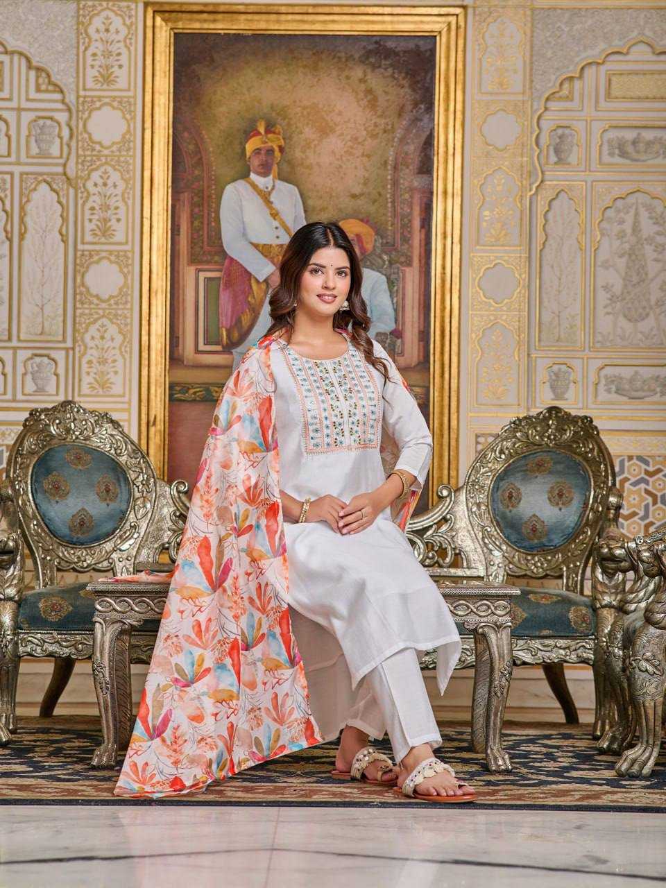 YNF CHANDERI SOFT KESH396 101 SUIT WHOLESALE CHANDERI EMBROIDERY PRINTED SUIT MANUFACTURER