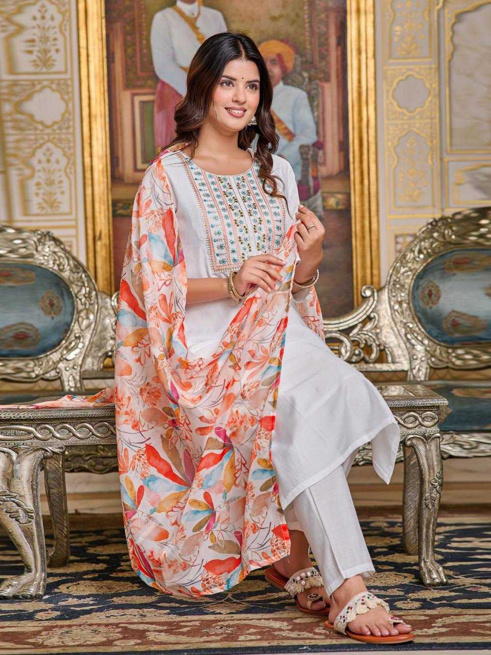 YNF CHANDERI SOFT KESH396 101 SUIT WHOLESALE CHANDERI EMBROIDERY PRINTED SUIT MANUFACTURER