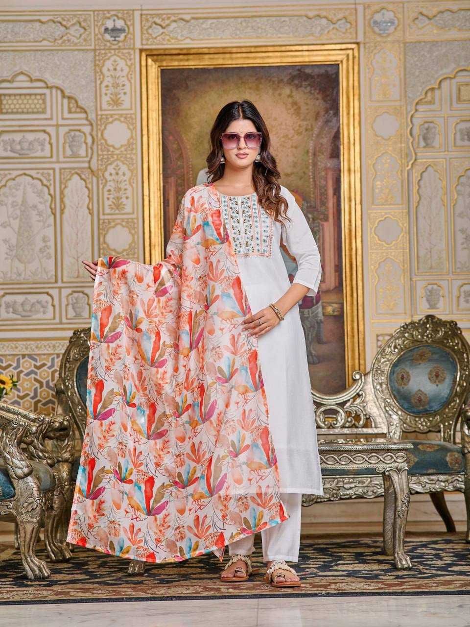 YNF CHANDERI SOFT KESH396 101 SUIT WHOLESALE CHANDERI EMBROIDERY PRINTED SUIT MANUFACTURER