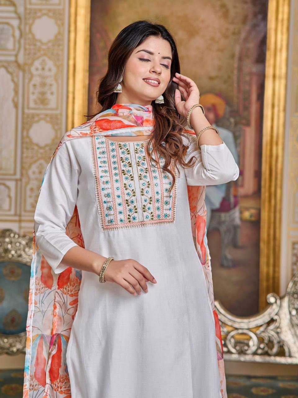 YNF CHANDERI SOFT KESH396 101 SUIT WHOLESALE CHANDERI EMBROIDERY PRINTED SUIT MANUFACTURER