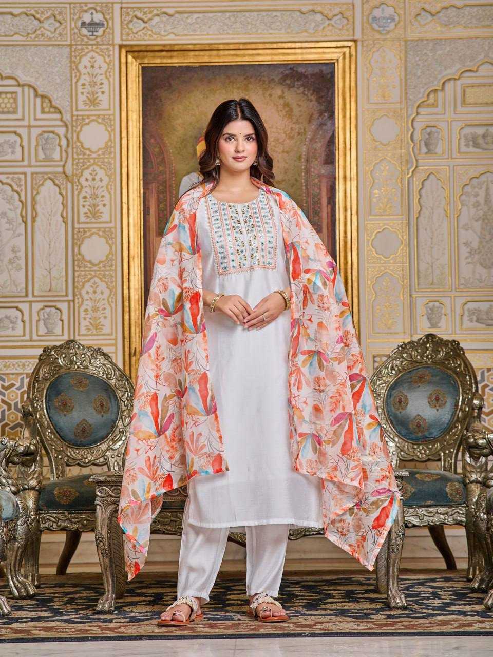 YNF CHANDERI SOFT KESH396 101 SUIT WHOLESALE CHANDERI EMBROIDERY PRINTED SUIT MANUFACTURER